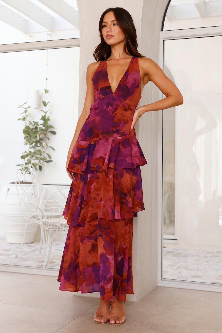AURA - VESTIDO DE GASA CON VOLANTES
