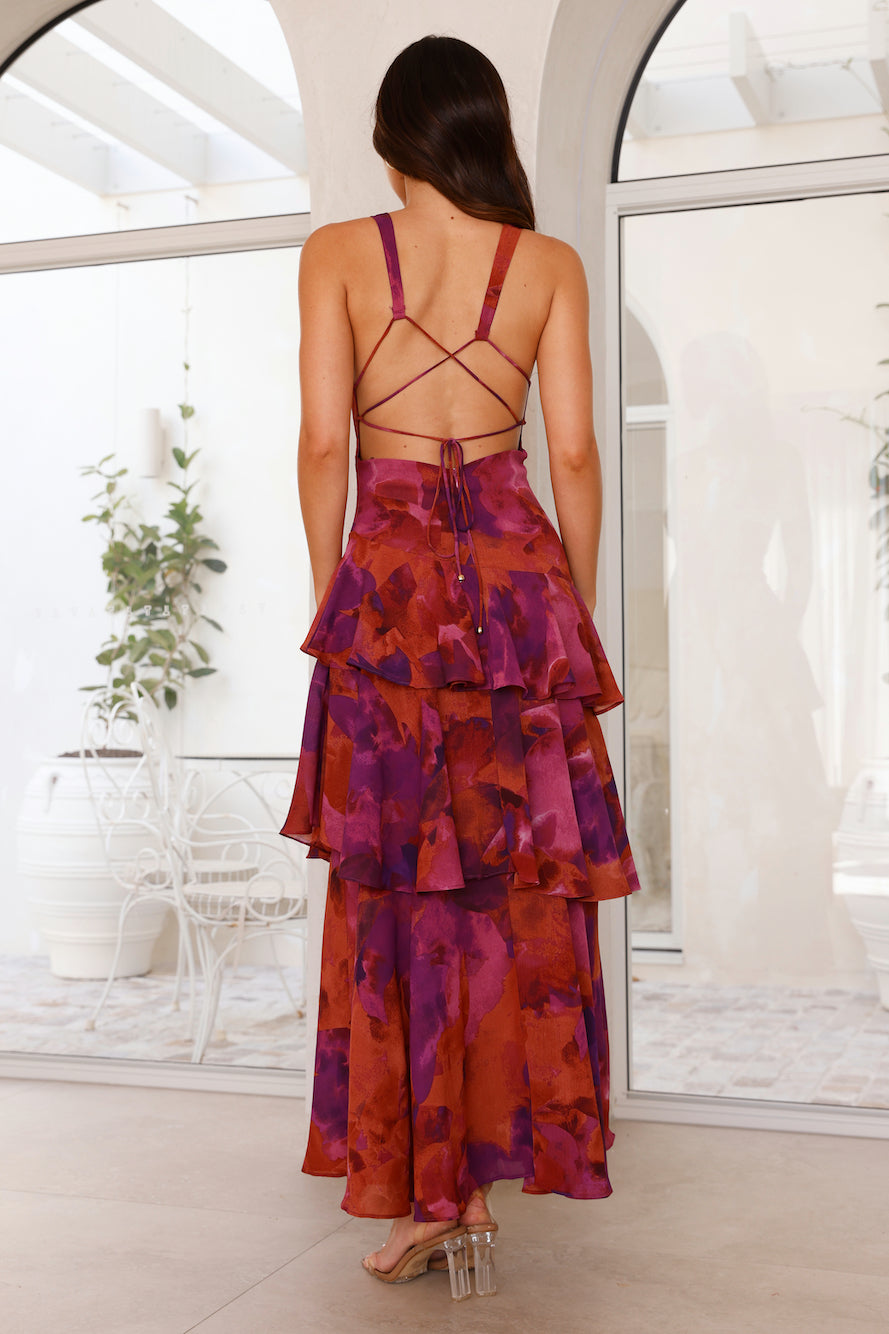 AURA - VESTIDO DE GASA CON VOLANTES