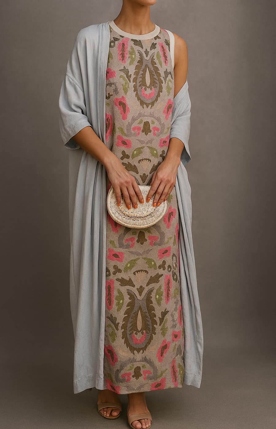 ISABELLA - VESTIDO DE NOCHE CON ESTOLA