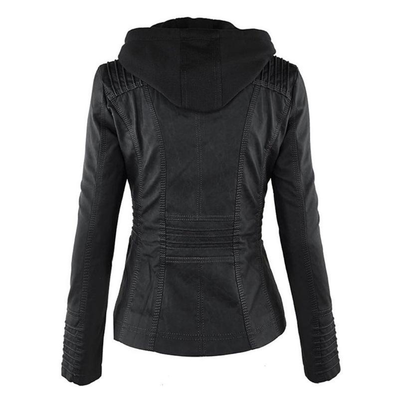JIMENA - CHAQUETA DE PIEL CON CAPUCHA
