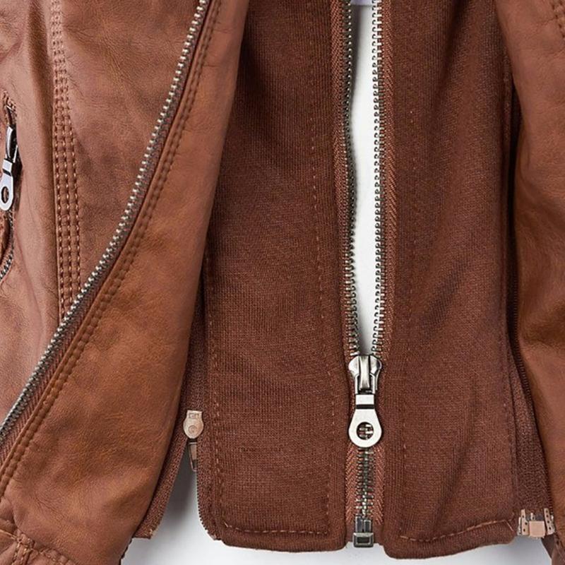JIMENA - CHAQUETA DE PIEL CON CAPUCHA