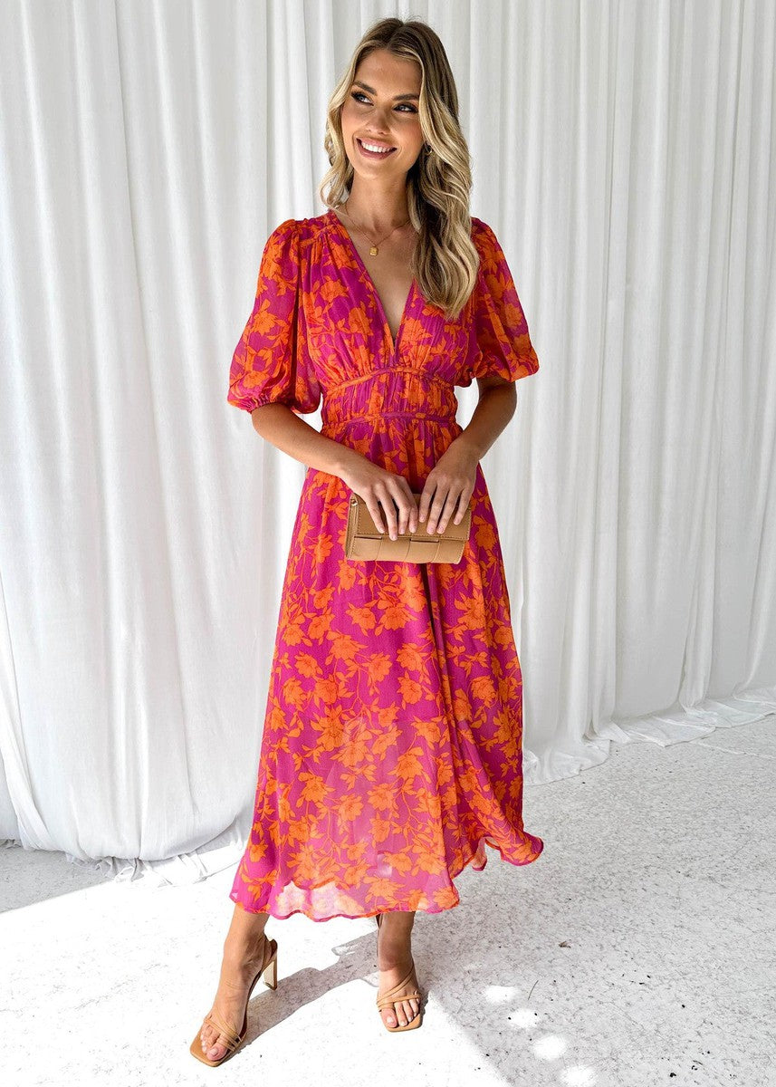 ANDREA - VESTIDO MIDI ESTAMPADO