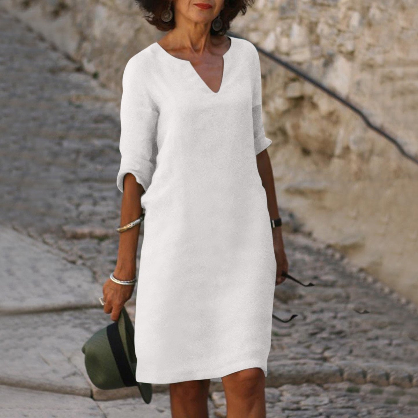 EURA - VESTIDO CON ESCOTE EN V