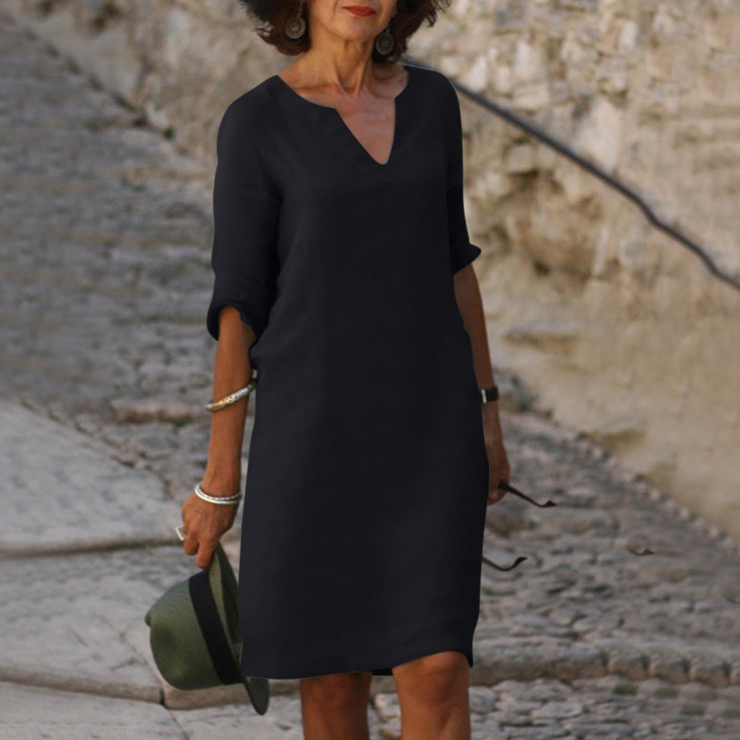 EURA - VESTIDO CON ESCOTE EN V