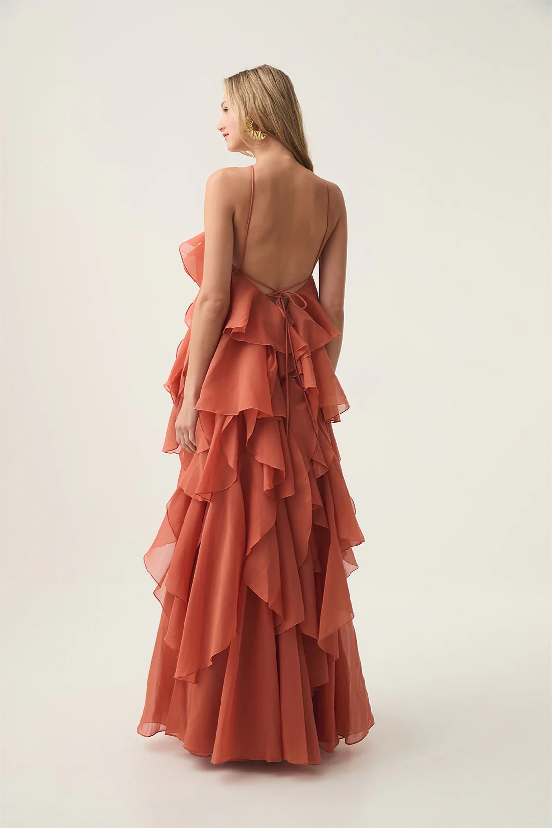 Leona - Vestido largo con volantes
