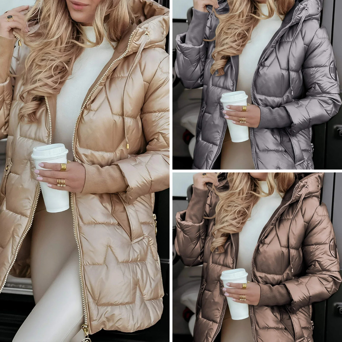 MARINA - ABRIGO ACOLCHADO CON CAPUCHA