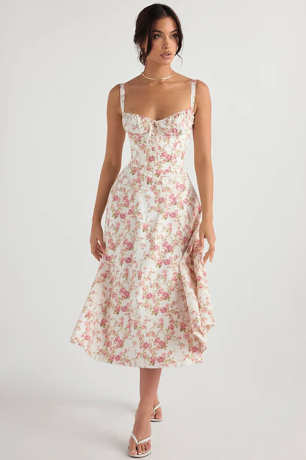 PARMA - VESTIDO MIDI CON CORSÉ