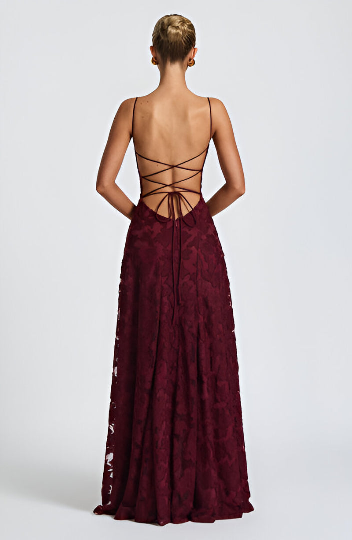 ANIA - VESTIDO LARGO DE ENCAjE