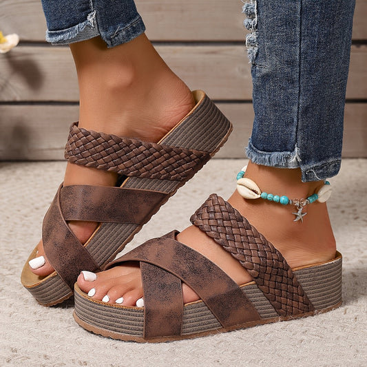MARTINA - SANDALIAS DE PIEL CON CUÑA
