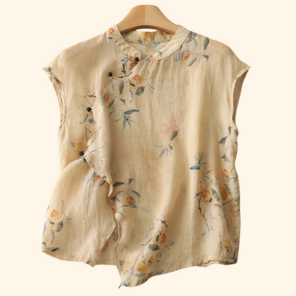 AMANDA - BLUSA DE LINO ESTAMPADA