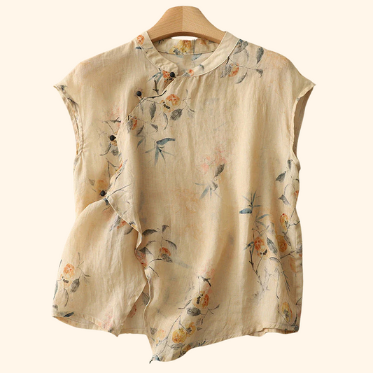 AMANDA - BLUSA DE LINO ESTAMPADA