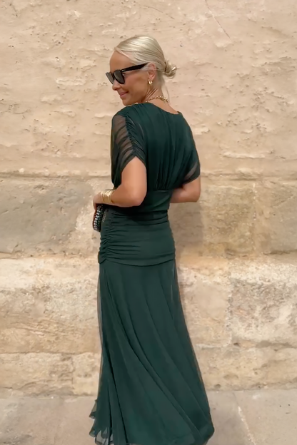ALMA - VESTIDO LARGO CON CUELLO EN V