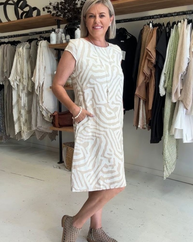 NELIA - VESTIDO MIDI ESTAMPADO