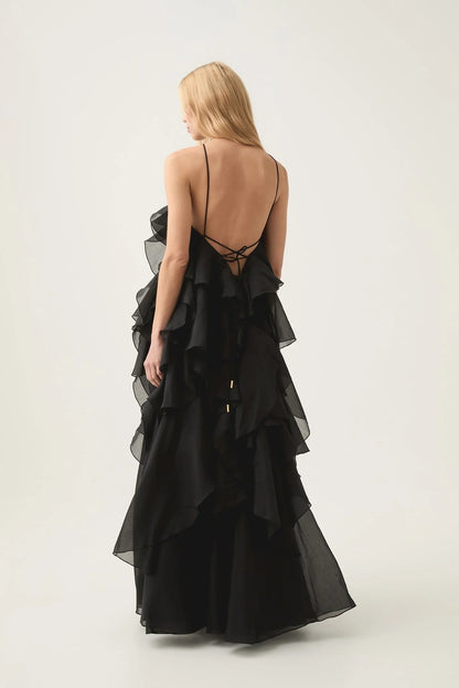 Leona - Vestido largo con volantes