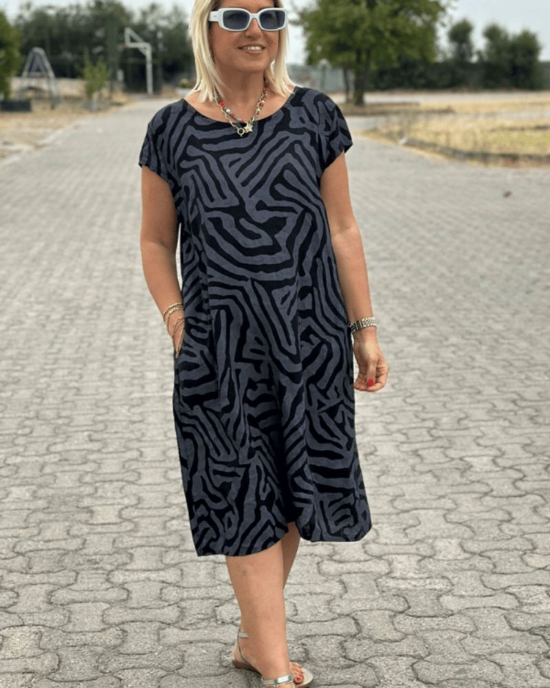 NELIA - VESTIDO MIDI ESTAMPADO