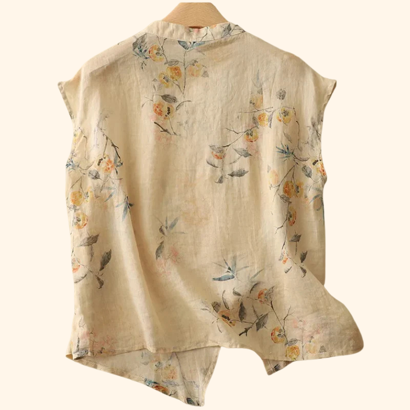 AMANDA - BLUSA DE LINO ESTAMPADA