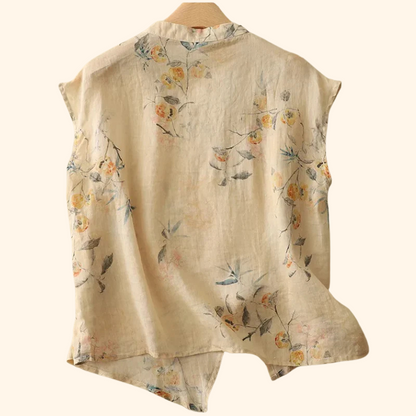 AMANDA - BLUSA DE LINO ESTAMPADA