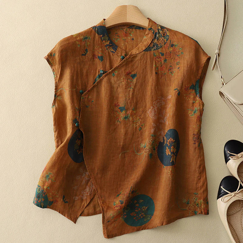 AMANDA - BLUSA DE LINO ESTAMPADA