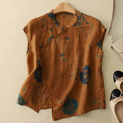 AMANDA - BLUSA DE LINO ESTAMPADA