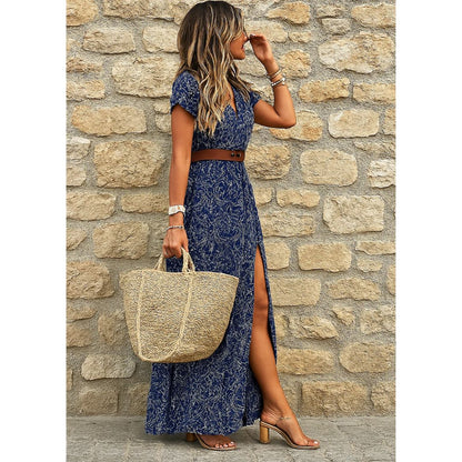 Isabela - Vestido largo estampado