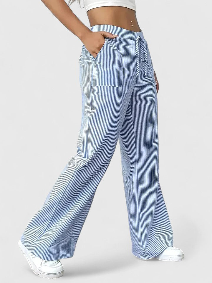 PANTALÓN A RAYAS CON CORDÓN