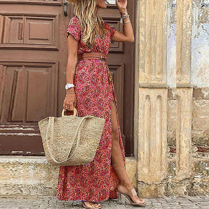 Isabela - Vestido largo estampado