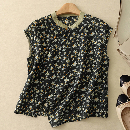 AMANDA - BLUSA DE LINO ESTAMPADA
