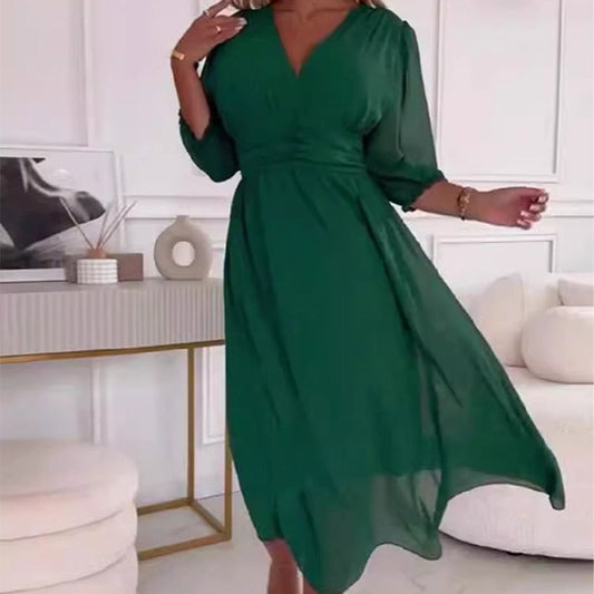 AMALIA - VESTIDO MIDI DE GASA