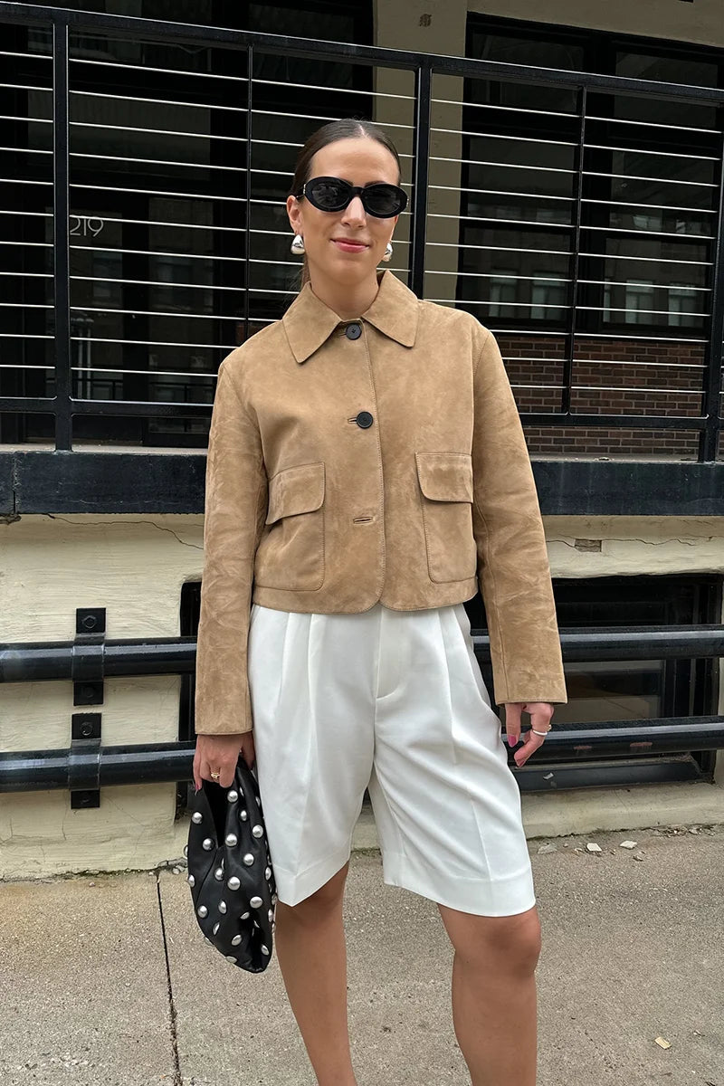 CHAQUETA DE PIEL DE SERRAJE