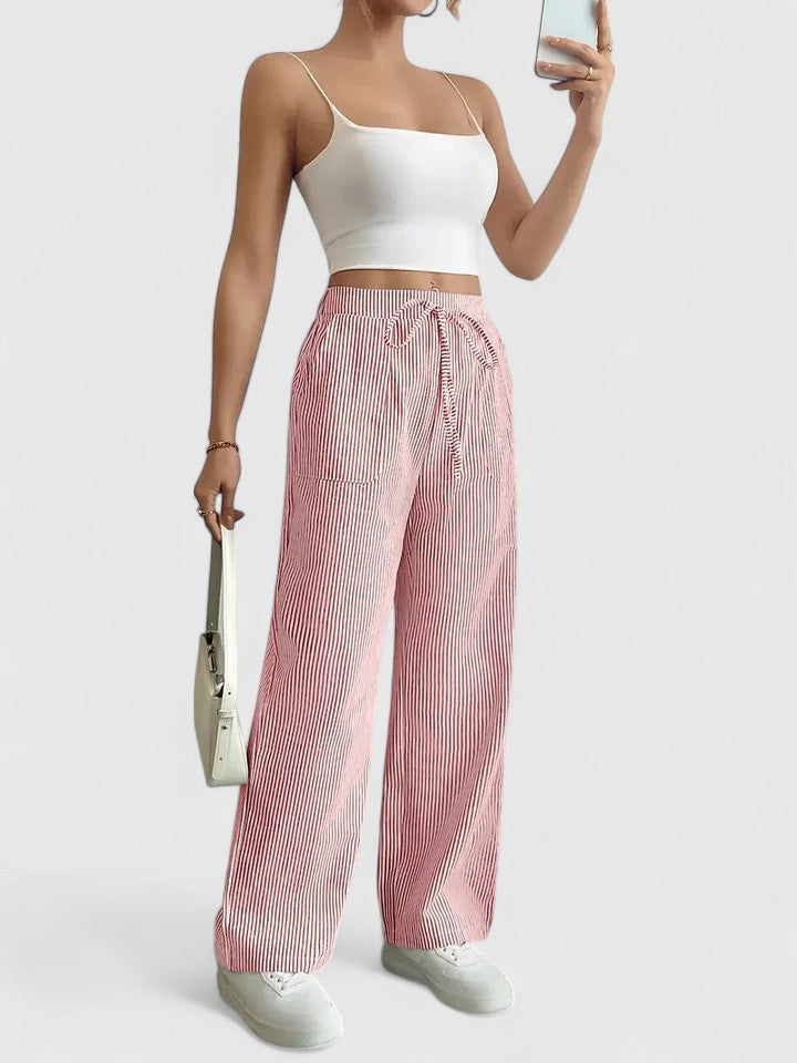 PANTALÓN A RAYAS CON CORDÓN