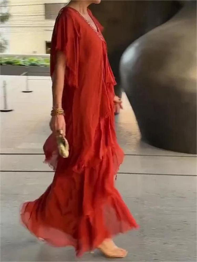Lara - Vestido largo en cascada