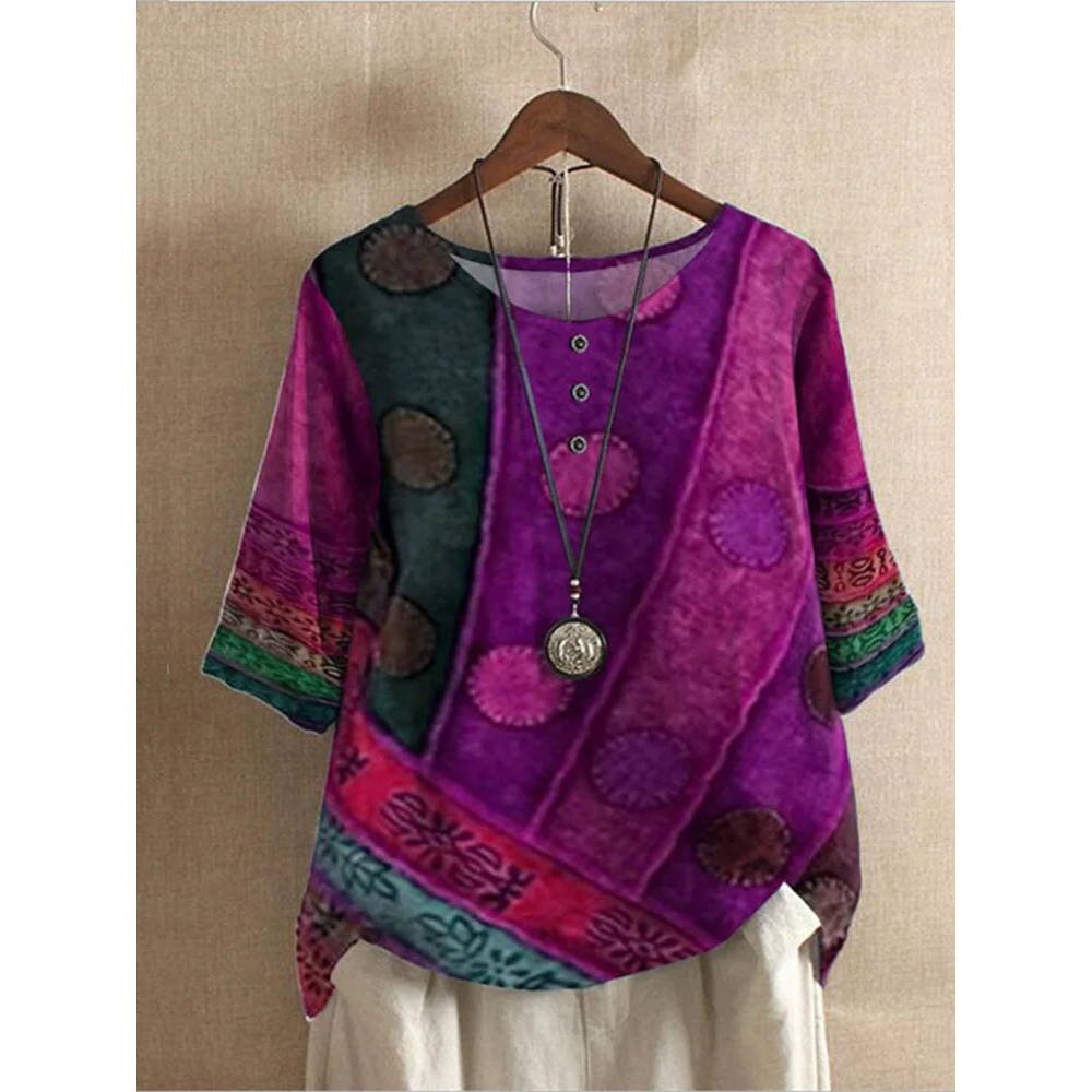 MALENA - BLUSA BOHEMIA ESTAMPADA