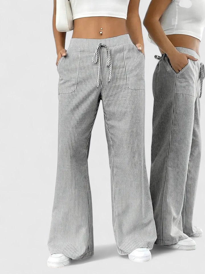 PANTALÓN A RAYAS CON CORDÓN