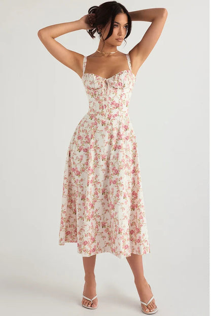PARMA - VESTIDO MIDI CON CORSÉ