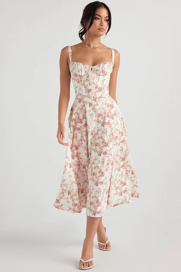 PARMA - VESTIDO MIDI CON CORSÉ