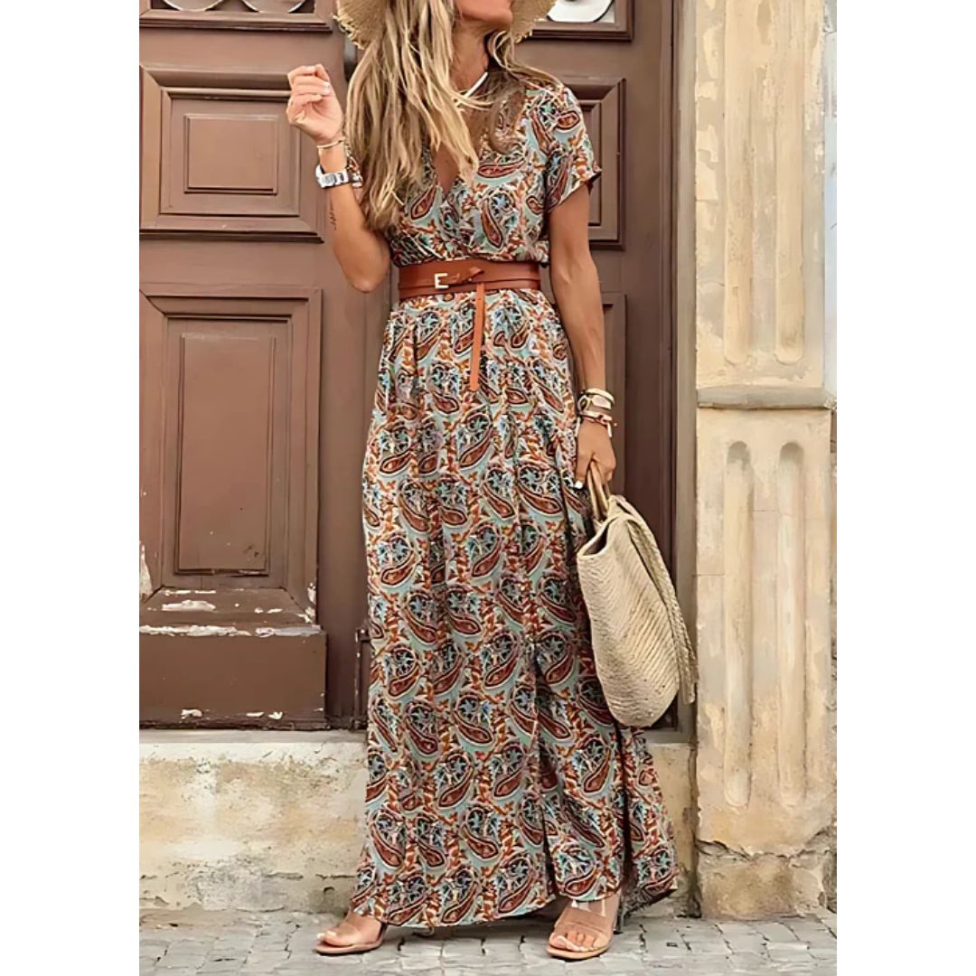 Isabela - Vestido largo estampado