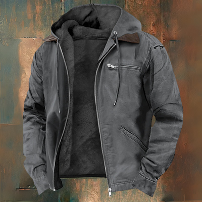 CHAQUETA CON CAPUCHA Y CREMALLERA