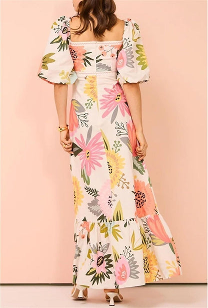 FIORE - VESTIDO LARGO ESTAMPADO