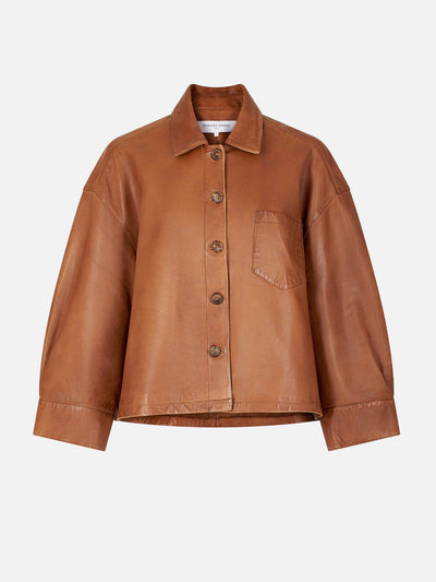 CHAQUETA DE CUERO CON BOTONES