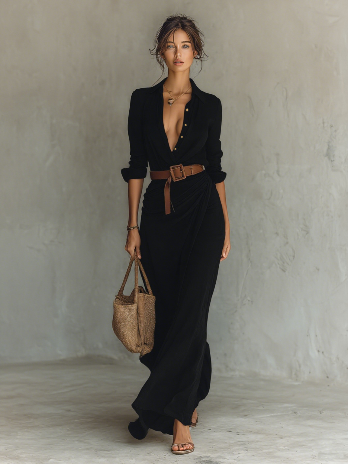 NURIA | VESTIDO LARGO CON BOTONES