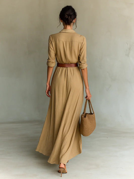 LUISA - VESTIDO LARGO CON BOTONES