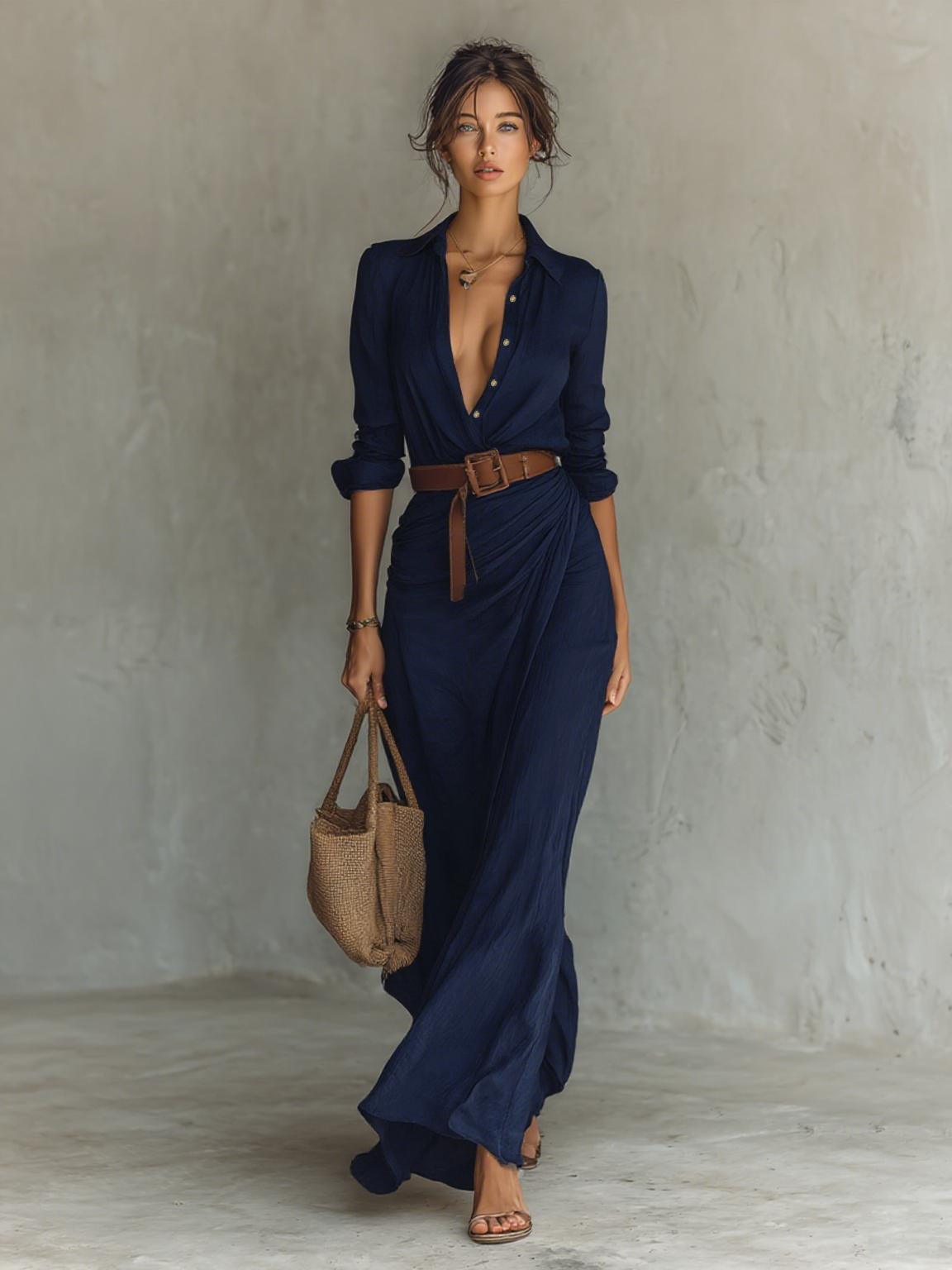 NURIA | VESTIDO LARGO CON BOTONES