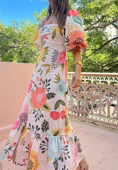 FIORE - VESTIDO LARGO ESTAMPADO