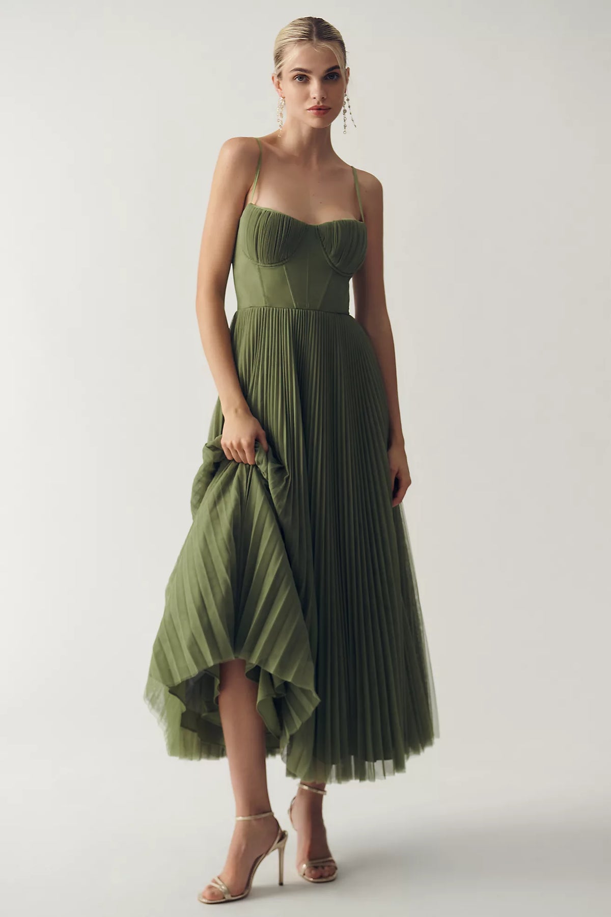 Luna - Vestido midi plisado