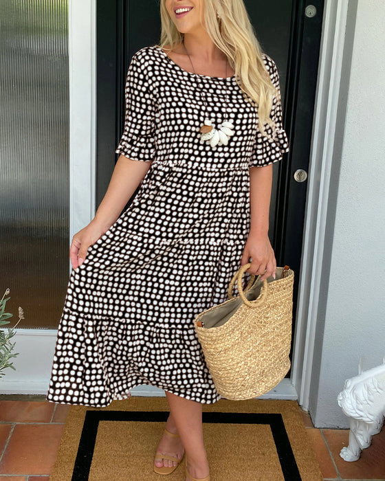 SARA - VESTIDO MIDI DE MANGA CORTA