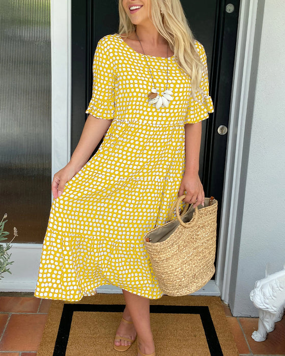 SARA - VESTIDO MIDI DE MANGA CORTA