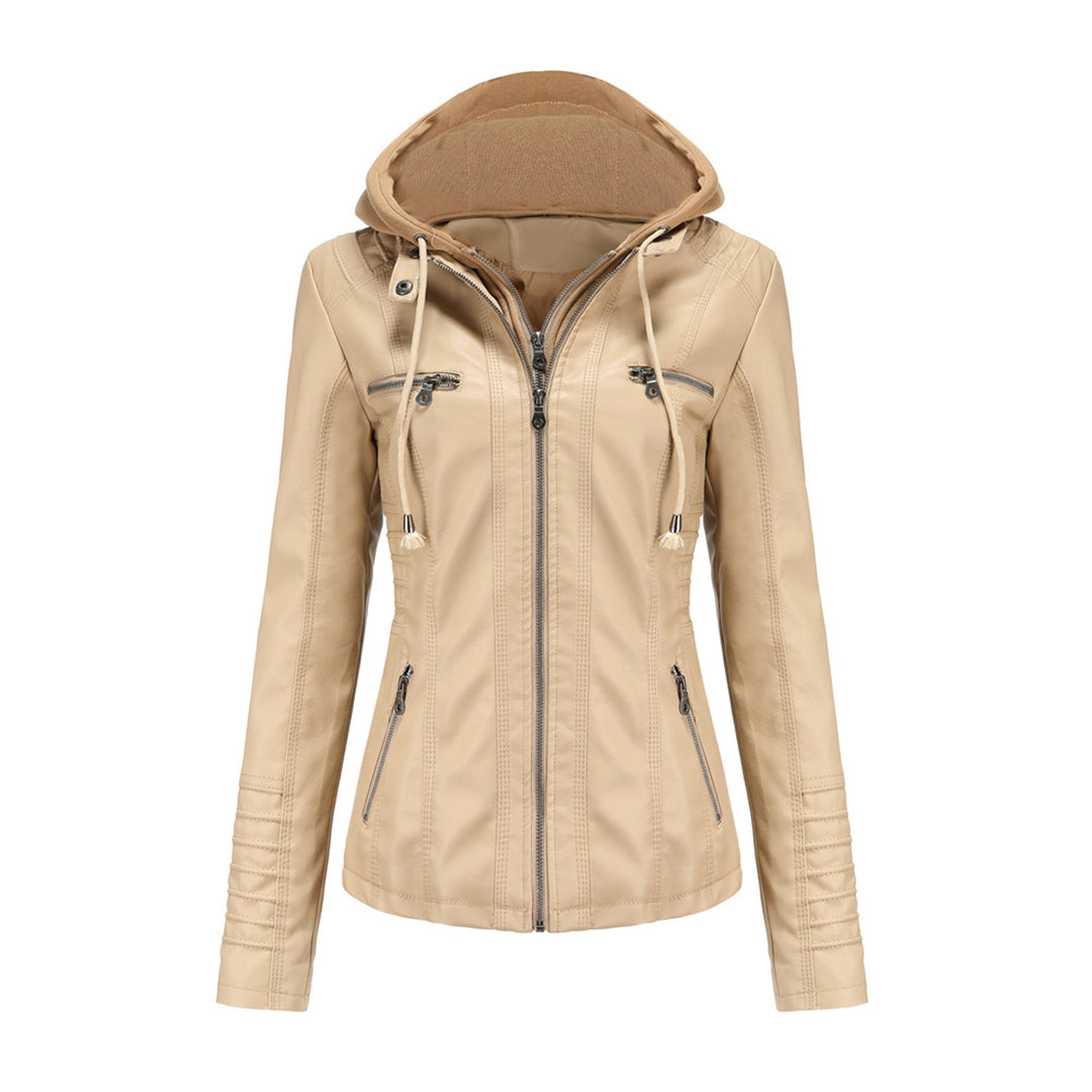 JIMENA - CHAQUETA DE PIEL CON CAPUCHA