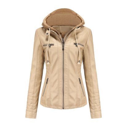JIMENA - CHAQUETA DE PIEL CON CAPUCHA