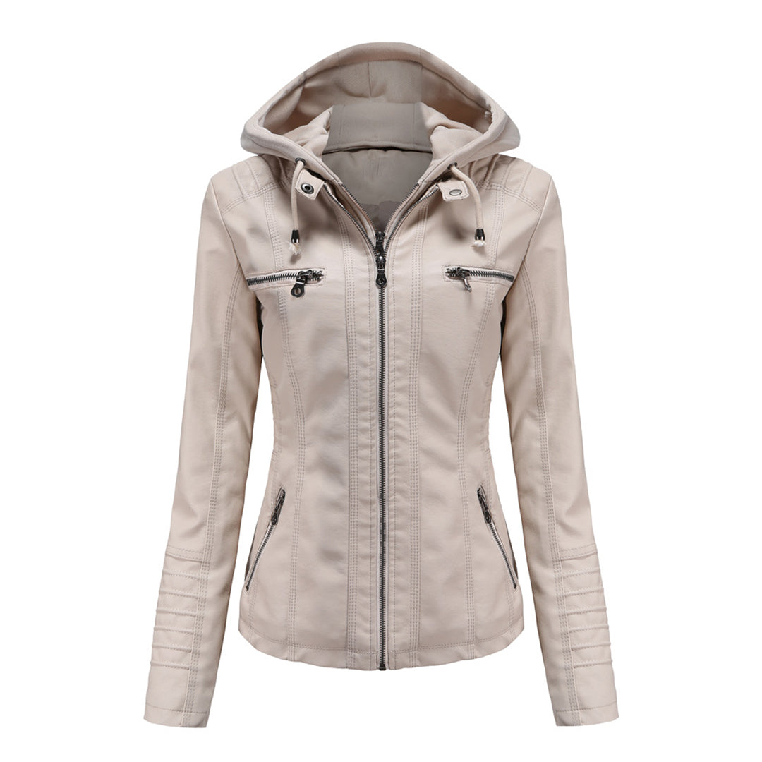 JIMENA - CHAQUETA DE PIEL CON CAPUCHA