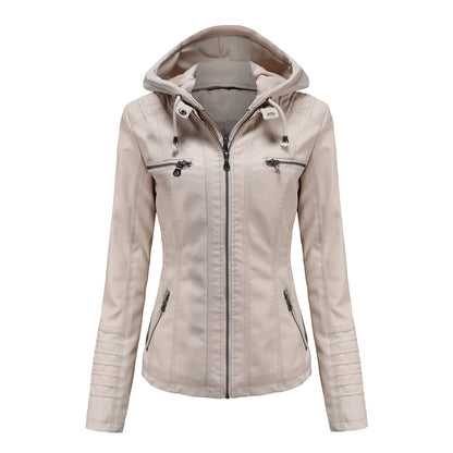 JIMENA - CHAQUETA DE PIEL CON CAPUCHA
